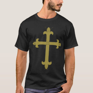 金ゴールドの十字 Tシャツ