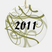 金ゴールドの半月のBettaのシャムの戦いの魚 セラミックオーナメント (裏面)