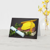 金ゴールドの卒業上限 カード (黄色い花)