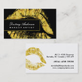 金ゴールドの口紅のキスの化粧の名刺 名刺 (正面/裏面)