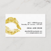 金ゴールドの口紅のキスの化粧の名刺 名刺 (裏面)