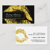 金ゴールドの口紅のキスの化粧の名刺 名刺 (正面/裏面)