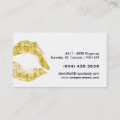 金ゴールドの口紅のキスの化粧の名刺 名刺 (裏面)