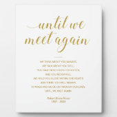 金ゴールドの名を冠した追悼詩 フォトプラーク (正面)