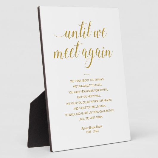 金ゴールドの名を冠した追悼詩 フォトプラーク (側面)