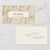 金ゴールドの名刺が付いている黄色い大理石 名刺 (正面/裏面)
