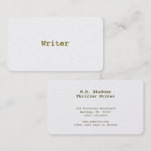 金ゴールドの名刺のミニマリストによって育てられる一見の作家 名刺 (正面/裏面)