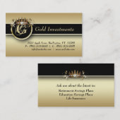 金ゴールドの名刺の専門のモダンな王冠 名刺 (正面/裏面)