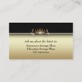 金ゴールドの名刺の専門のモダンな王冠 名刺 (裏面)