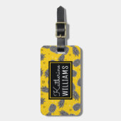 金ゴールドの名前をカスタムするのパイナップル ラゲッジタグ (正面縦)