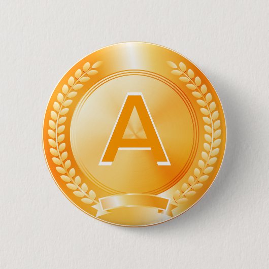 金ゴールドの名誉勲章 缶バッジ (正面)