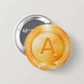 金ゴールドの名誉勲章 缶バッジ (正面&裏面)