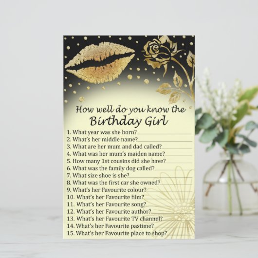 金ゴールドの唇どのくらいよく誕生日の女の子を知っている (スタンド正面)