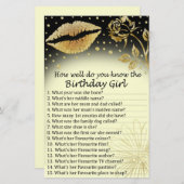 金ゴールドの唇どのくらいよく誕生日の女の子を知っている (正面/裏面)