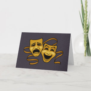 金ゴールドの喜劇および悲劇の劇場のマスク カード