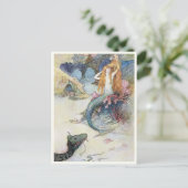 金ゴールドの噴水バイワーウィックゴブル ポストカード (スタンド正面)