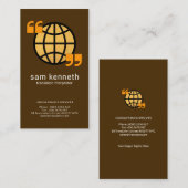 金ゴールドの地球の創造的な引用符の訳者 名刺 (正面/裏面)