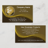 金ゴールドの地球の名刺 名刺 (正面/裏面)