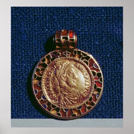 金ゴールドの型枠のペンダント ポスター (正面)