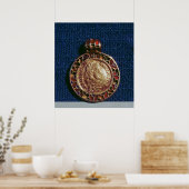 金ゴールドの型枠のペンダント ポスター (キッチン)