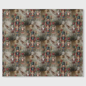 金ゴールドの夢のようなナツクラッカークリスマスフェスティバル ラッピングペーパー (フラット)