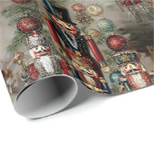 金ゴールドの夢のようなナツクラッカークリスマスフェスティバル ラッピングペーパー (ロールコーナー)