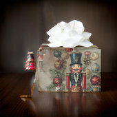 金ゴールドの夢のようなナツクラッカークリスマスフェスティバル ラッピングペーパー