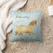 金ゴールドの夢のユニコーン クッション (ブランケット)