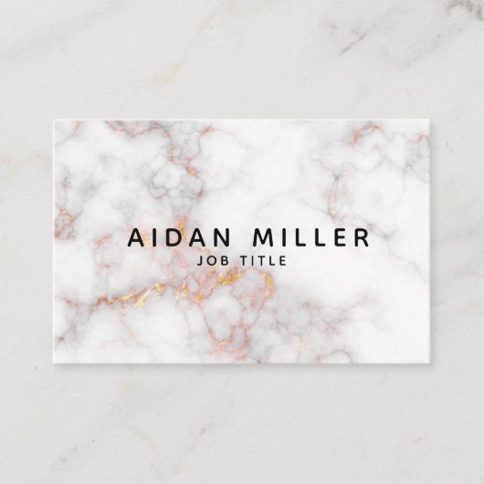 金ゴールドの大理石が付いている美しくエレガントな名刺 名刺 (正面)