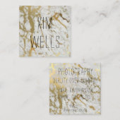 金ゴールドの大理石の名刺 スクエア名刺 (正面/裏面)