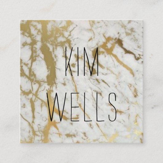 金ゴールドの大理石の名刺 スクエア名刺 (正面)
