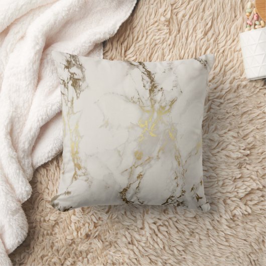 金ゴールドの大理石の枕 クッション (ブランケット)