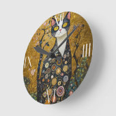 金ゴールドの天体 ラウンド壁時計 (傾斜)