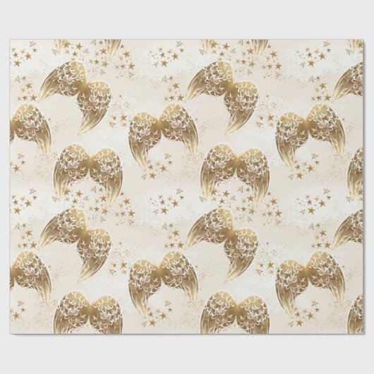 金ゴールドの天使によってはラッピングペーパーが飛びましたり及び主演します ラッピングペーパー (フラット)