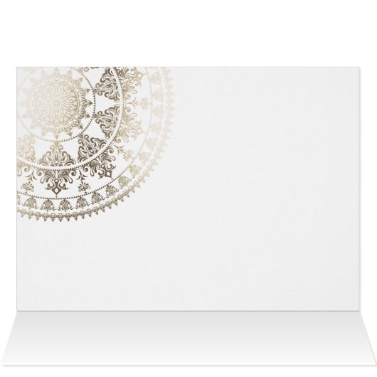 金ゴールドの太陽のな曼荼羅のサンキューカード-カスタムな色 (内部横(上))