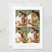 金ゴールドの婚約した婚約発表写真 案内状 (裏面)