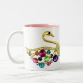 金ゴールドの孔雀及び宝石のマグ ツートーンマグカップ (左)