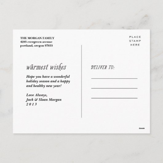 金ゴールドの季節的な詳細の休日の郵便はがき シーズンポストカード (裏面)