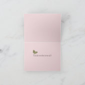 金ゴールドの宝石の蝶は感謝していしています サンキューカード (内部)