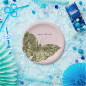 金ゴールドの宝石の蝶誕生日 ペーパープレート (パーティー)