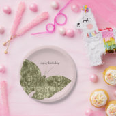 金ゴールドの宝石の蝶誕生日 ペーパープレート (パーティー)