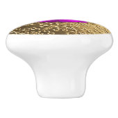 金ゴールドの宝石フェイク付きアメジスト セラミックノブ (側面)