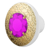 金ゴールドの宝石フェイク付きアメジスト セラミックノブ (右)