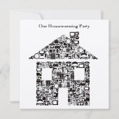 金ゴールドの家の家の引っ越し祝いパーティーのパーティの招待状 招待状 (正面)