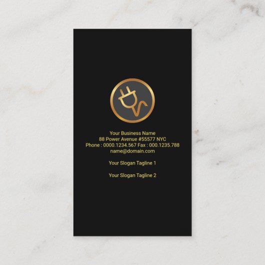 金ゴールドの家の球根の金ゴールドの影の電気技師 名刺 (裏面)