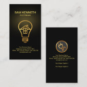 金ゴールドの家の球根の金ゴールドの影の電気技師 名刺 (正面/裏面)