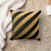 金ゴールドの対角線は縞で飾ります クッション (ブランケット)