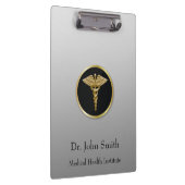 金ゴールドの専門の医学のケリュケイオン-クリップボード クリップボード (右)