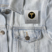 金ゴールドの専門の医学のケリュケイオン-ボタン 缶バッジ (インサイチュ)