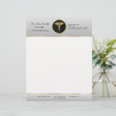 金ゴールドの専門の医学のケリュケイオン-レターヘッド レターヘッド (スタンド正面)